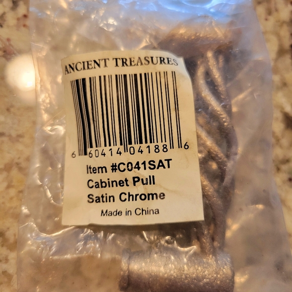 Ancient Treasures Satin Nickel Drawer Pull - Picture 3 of 3